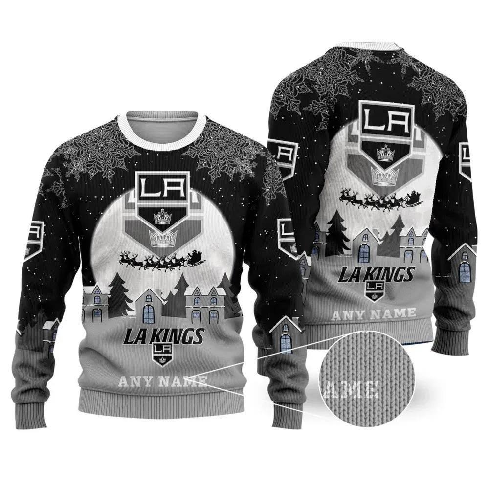 NHL Los Angeles Kings Personalized Name Ugly Christmas Sweater, NHL Christmas Sweater Moonbestprint