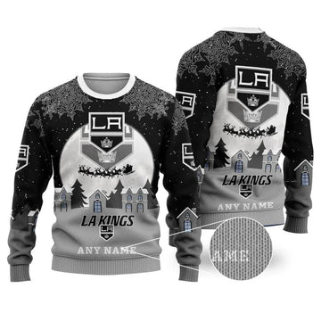 NHL Los Angeles Kings Personalized Name Ugly Christmas Sweater, NHL Christmas Sweater Moonbestprint
