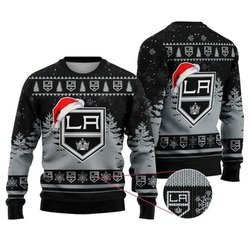 NHL Los Angeles Kings Santa Hat Ugly Christmas Sweater, NHL Christmas Sweater Moonbestprint