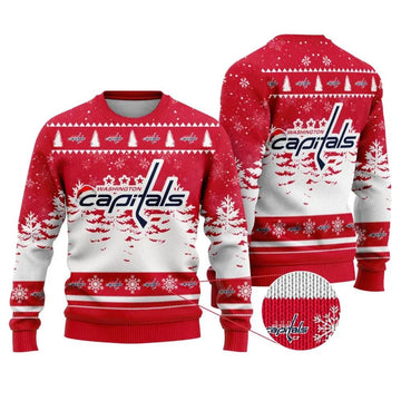 NHL Washington Capitals Ugly Christmas Sweater, NHL Christmas Sweater Moonbestprint