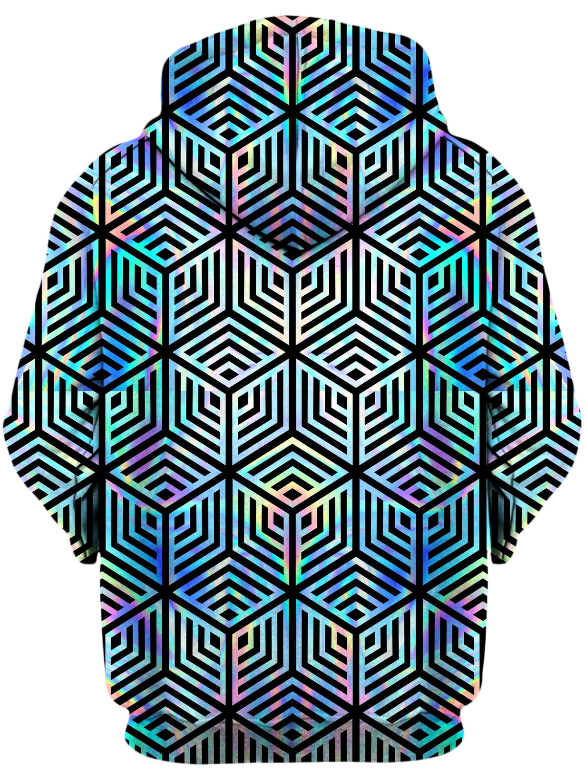 Holographic Hexagon Unisex Zip-Up Hoodie -Moonbestprint