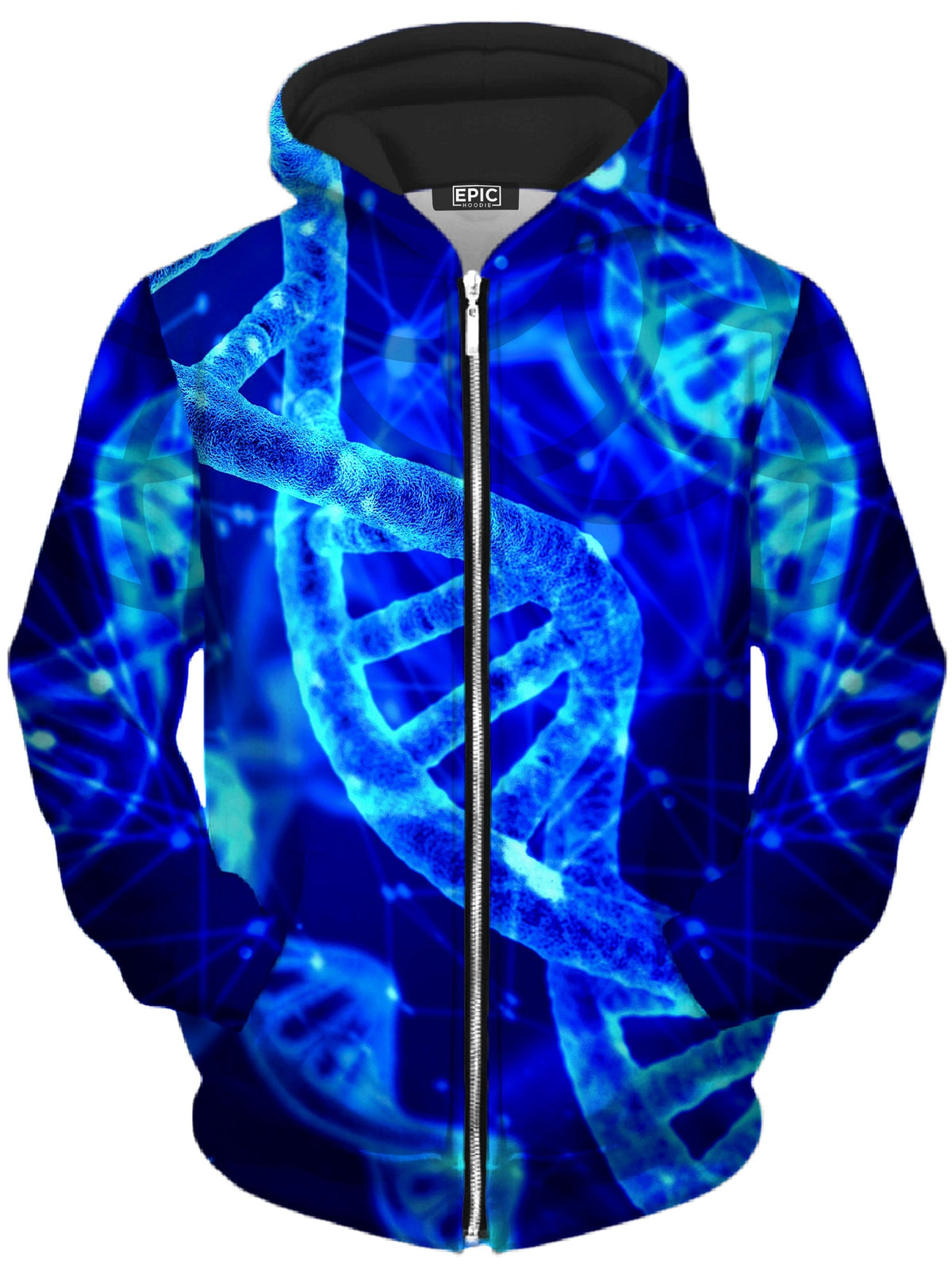 Double Helix Unisex Zip-Up Hoodie -Moonbestprint