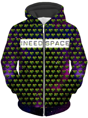 I Need Space Unisex Zip-Up Hoodie -Moonbestprint