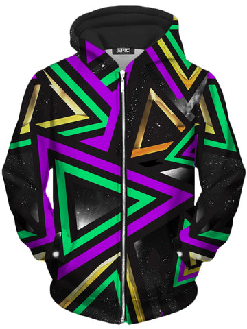 Pandoras Triangle Unisex Zip-Up Hoodie -Moonbestprint