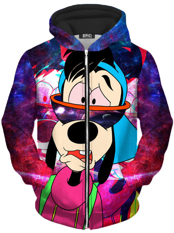 Space Goof Unisex Zip-Up Hoodie -Moonbestprint