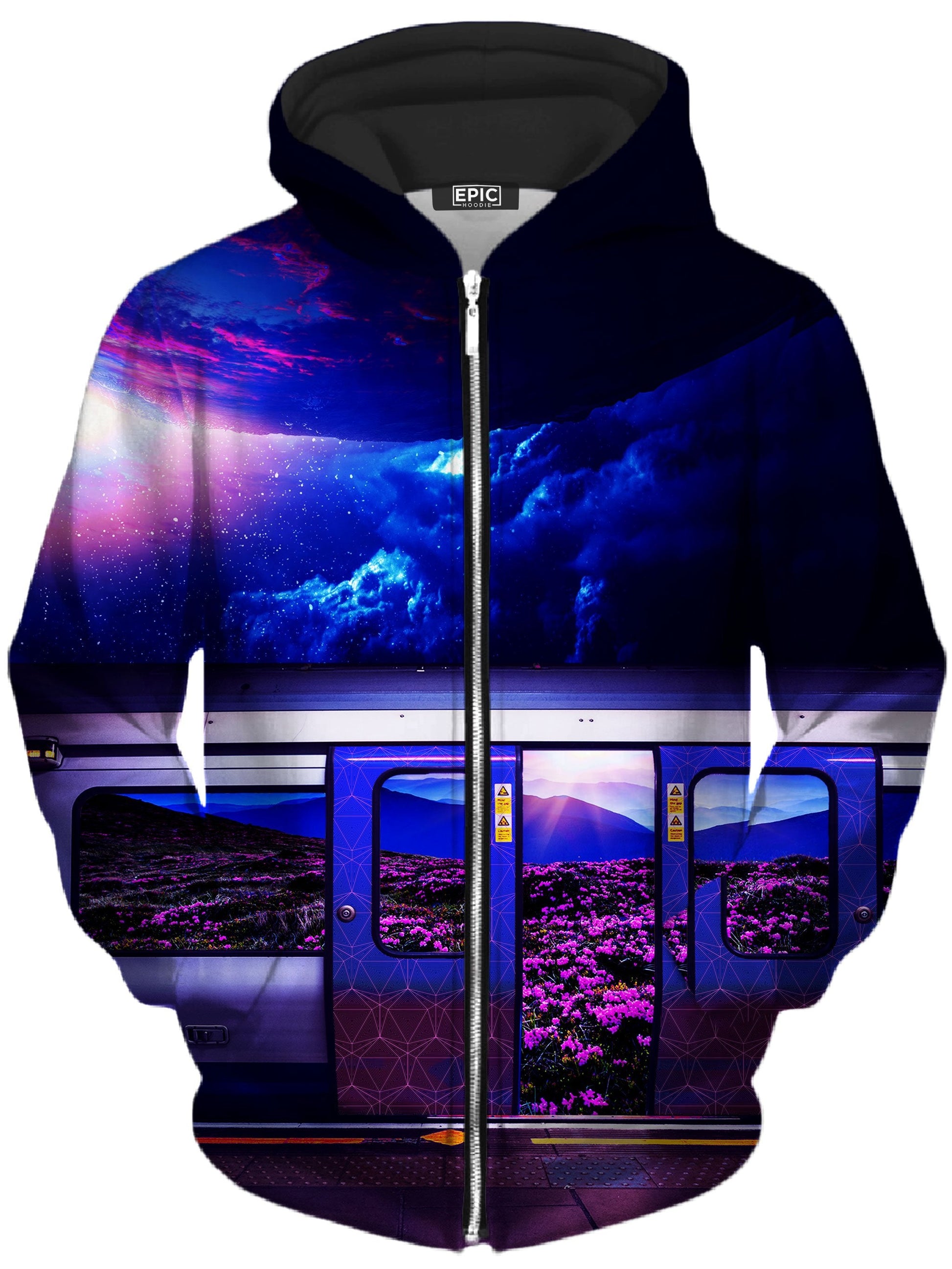 Galactic Express Unisex Zip-Up Hoodie -Moonbestprint