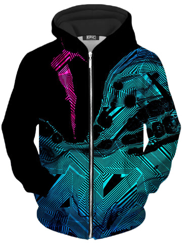 Primordial Flow Pink Unisex Zip-Up Hoodie -Moonbestprint