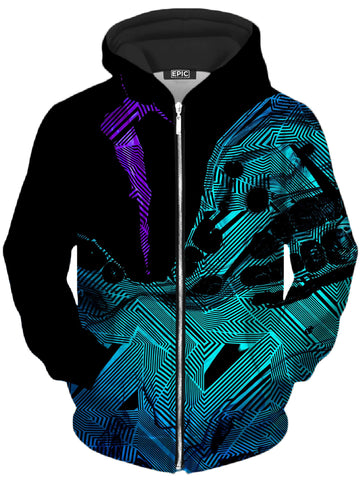 Primordial Flow Purple Unisex Zip-Up Hoodie -Moonbestprint