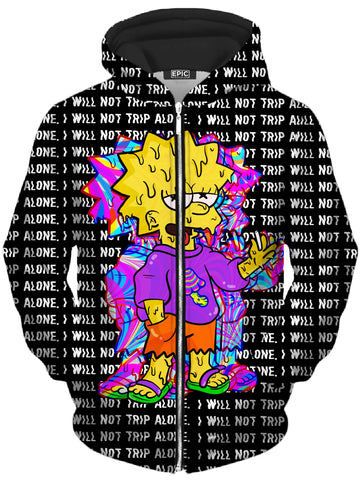 Tripping with Her Unisex Zip-Up Hoodie -Moonbestprint