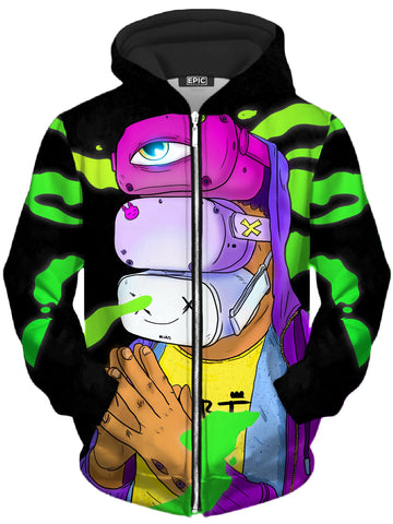 Virtual Reality Unisex Zip-Up Hoodie -Moonbestprint