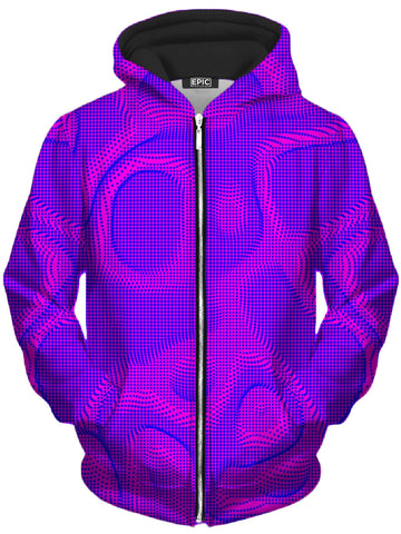 Wild Berry Halftone Unisex Zip-Up Hoodie -Moonbestprint