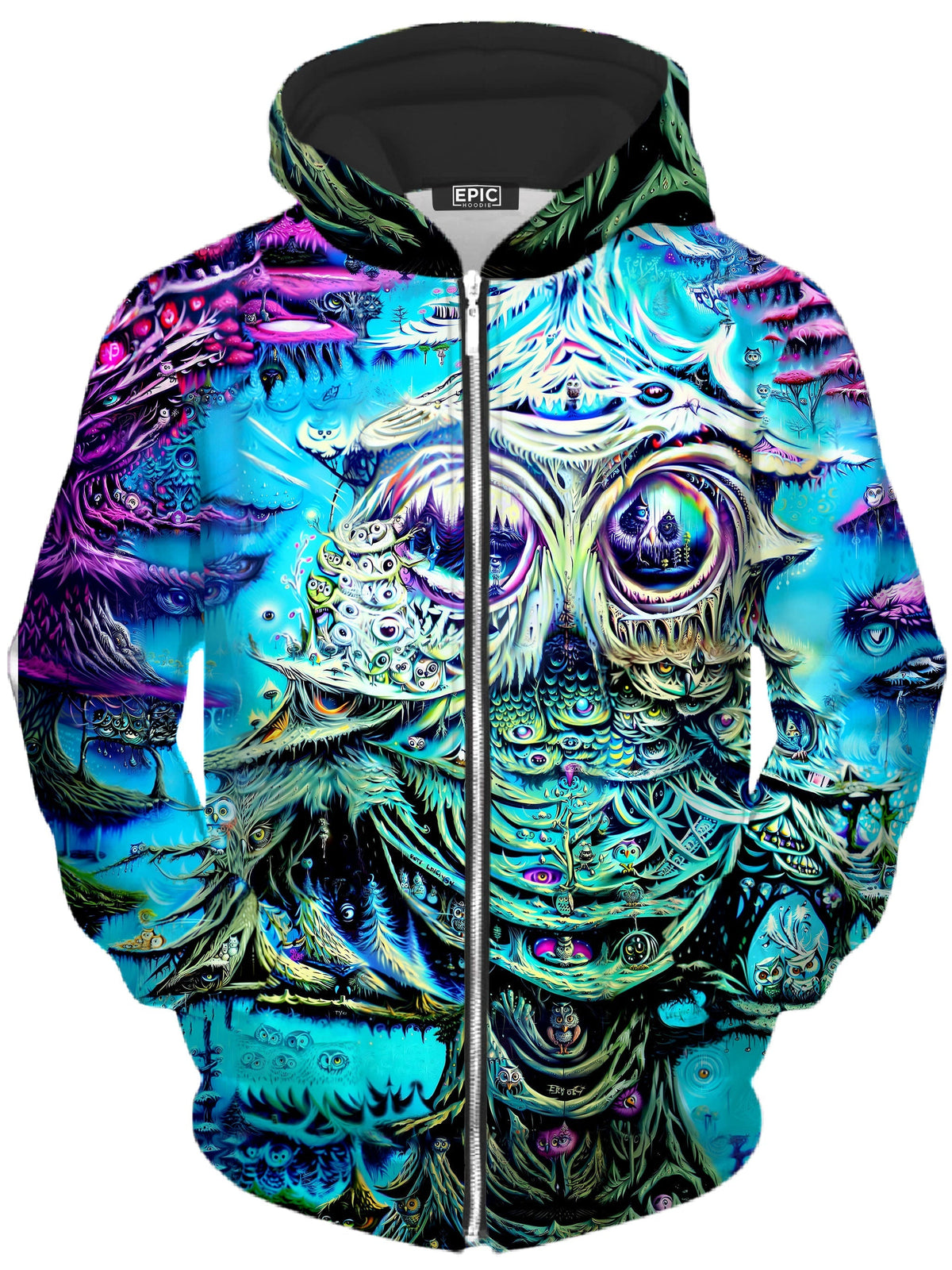 Owl Nest Unisex Zip-Up Hoodie -Moonbestprint
