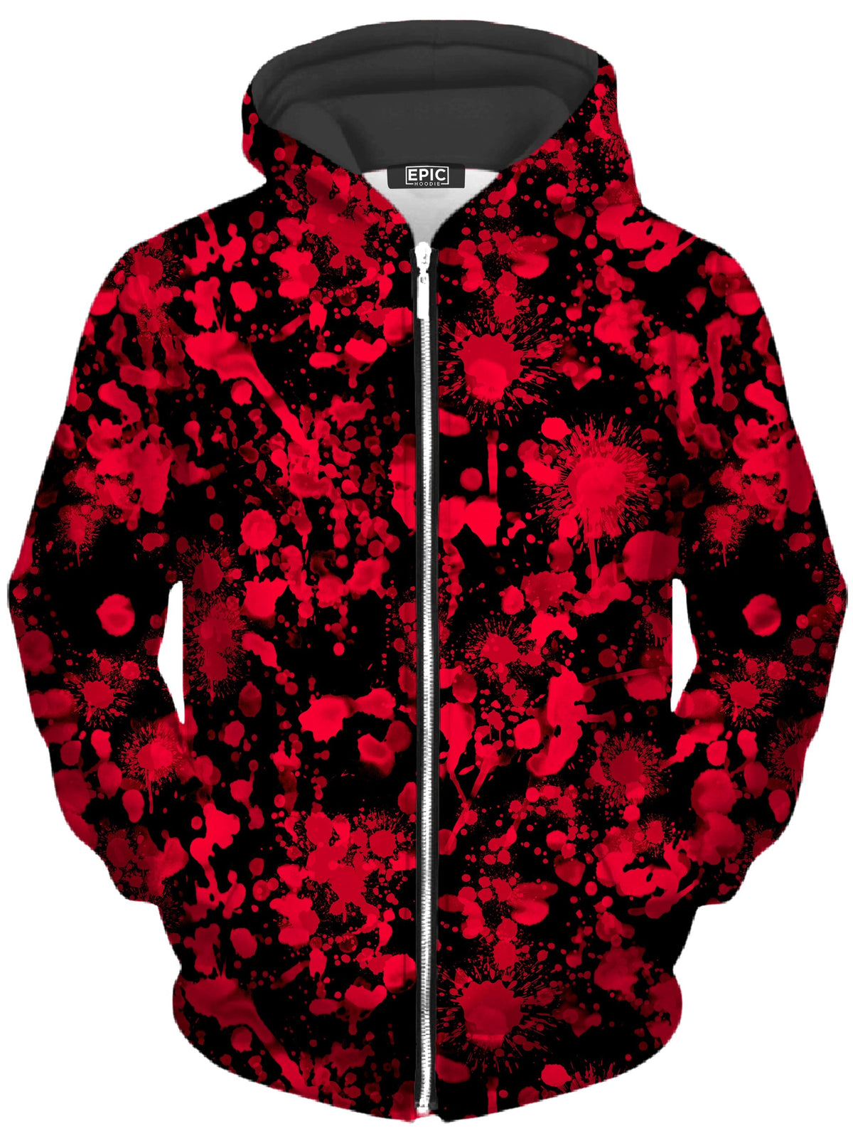 Bloody Black Unisex Zip-Up Hoodie - Moonbestprint