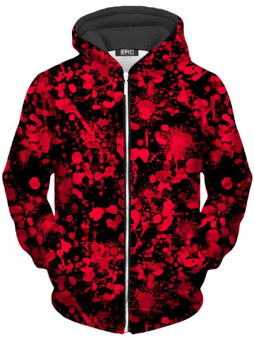 Bloody Black Unisex Zip-Up Hoodie - Moonbestprint