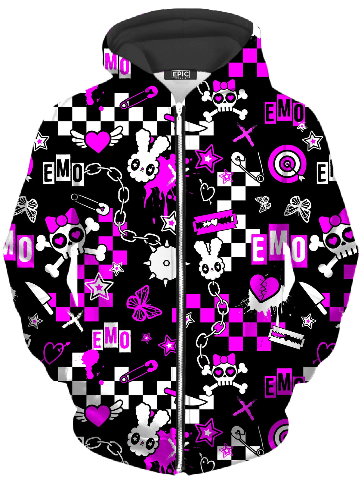 Emo Halloween Unisex Zip-Up Hoodie - Moonbestprint
