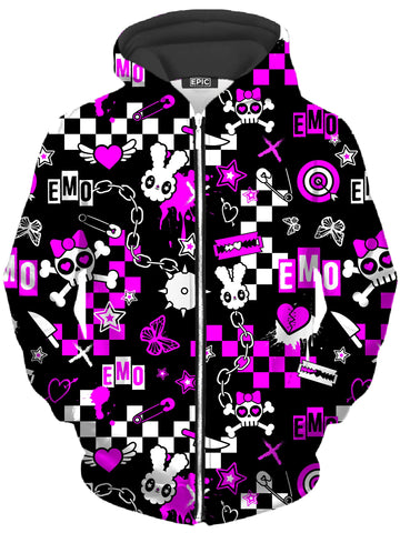 Emo Halloween Unisex Zip-Up Hoodie - Moonbestprint