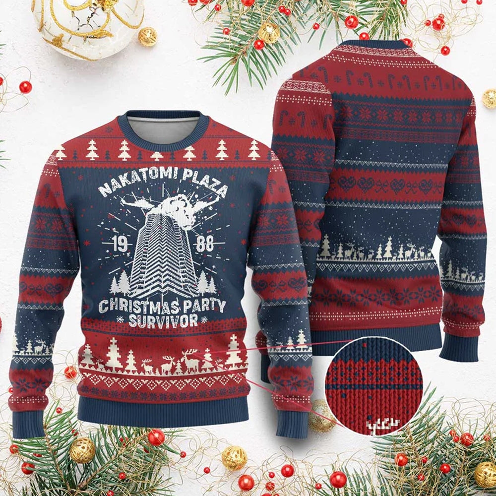 Nakatomi Plaza Christmas Party 1988 Survivor Ugly Sweater - Moonbestprint