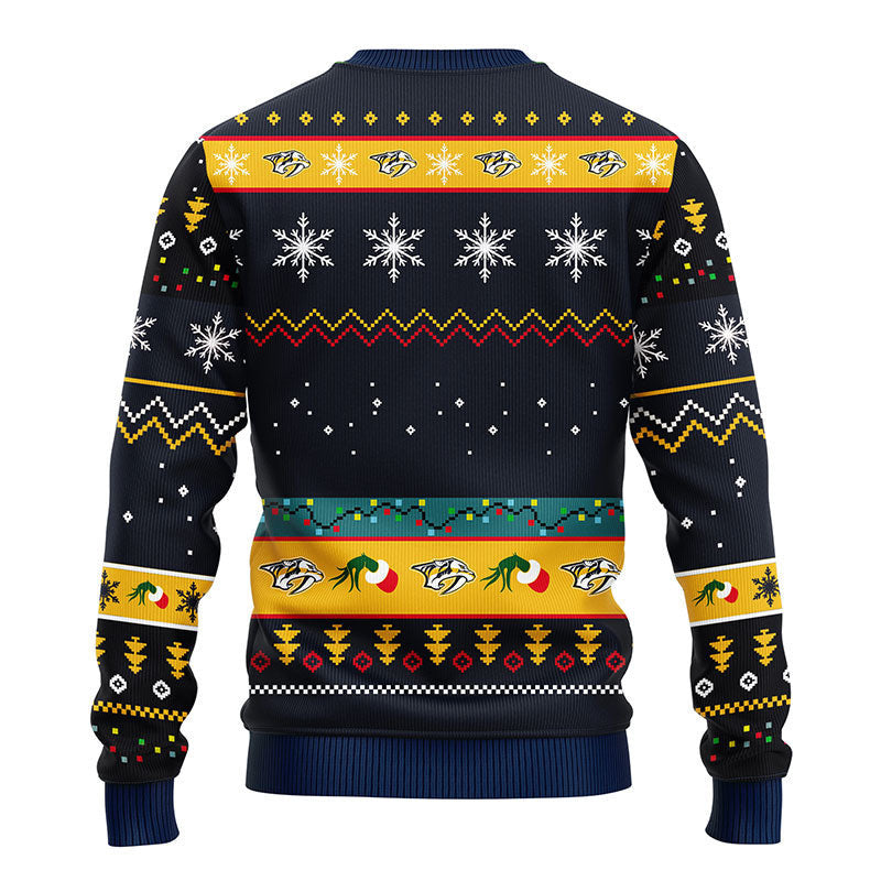 Nashville Predators 12 Grinch Xmas Day Ugly Christmas Sweater Moonbestprint