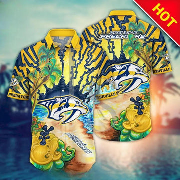Nashville Predators Aloha Island Hawaii Shirt, NHL Hawaiian Shirt Moonbestprint