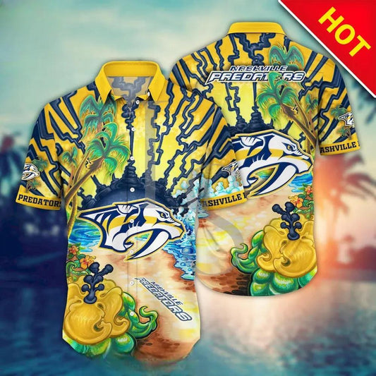 Nashville Predators Aloha Island Hawaii Shirt, NHL Hawaiian Shirt Moonbestprint