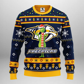 Nashville Predators Funny Grinch Ugly Christmas Sweater Moonbestprint