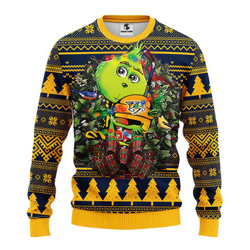 Nashville Predators Grinch Hug Ugly Christmas Sweater Moonbestprint