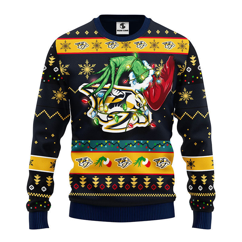 Nashville Predators Grinch Ugly Christmas Sweater Moonbestprint