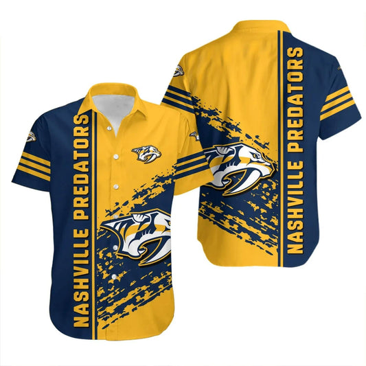 Nashville Predators Hawaiian Shirt Quarter Style - NHL, NHL Hawaiian Shirt Moonbestprint