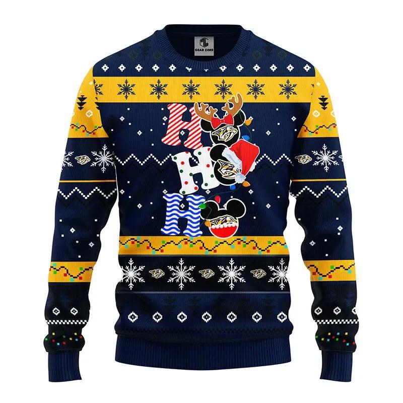 Nashville Predators Hohoho Ugly Christmas Sweater, NHL Christmas Sweater Moonbestprint