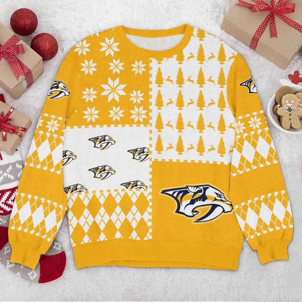 Nashville Predators NHL Ugly Christmas Sweater, NHL Christmas Sweater Moonbestprint