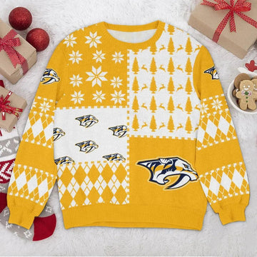 Nashville Predators NHL Ugly Christmas Sweater, NHL Christmas Sweater Moonbestprint