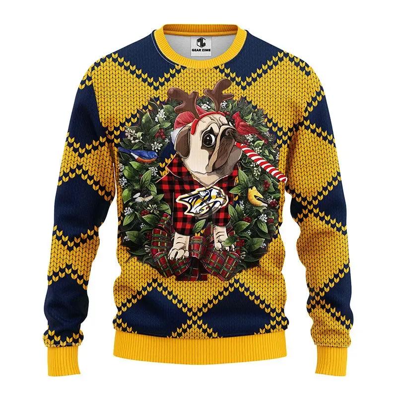 Nashville Predators Pub Dog Ugly Christmas Sweater, NHL Christmas Sweater Moonbestprint
