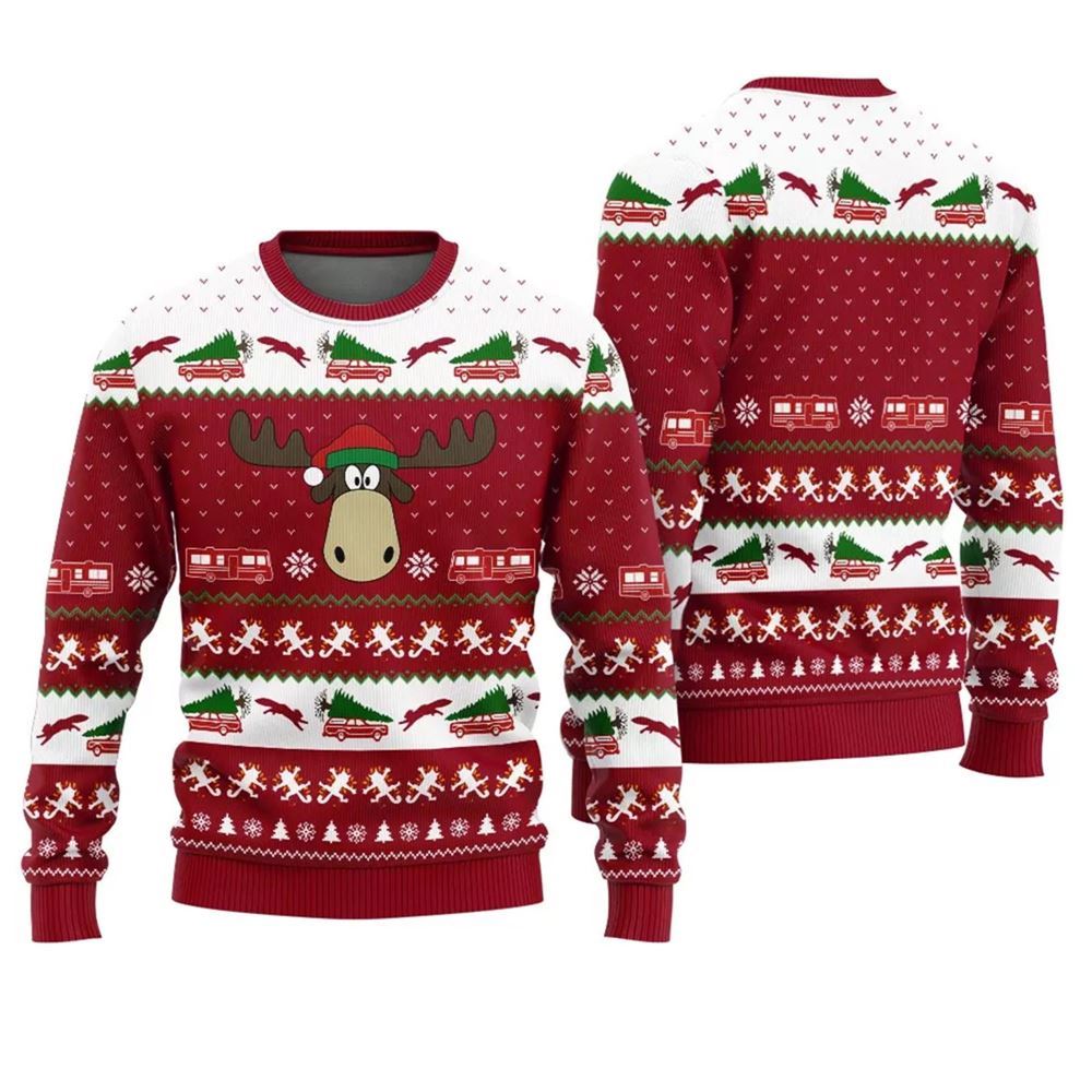 National Lampoon's Christmas Vacation Moose Ugly Christmas Sweater - Moonbestprint