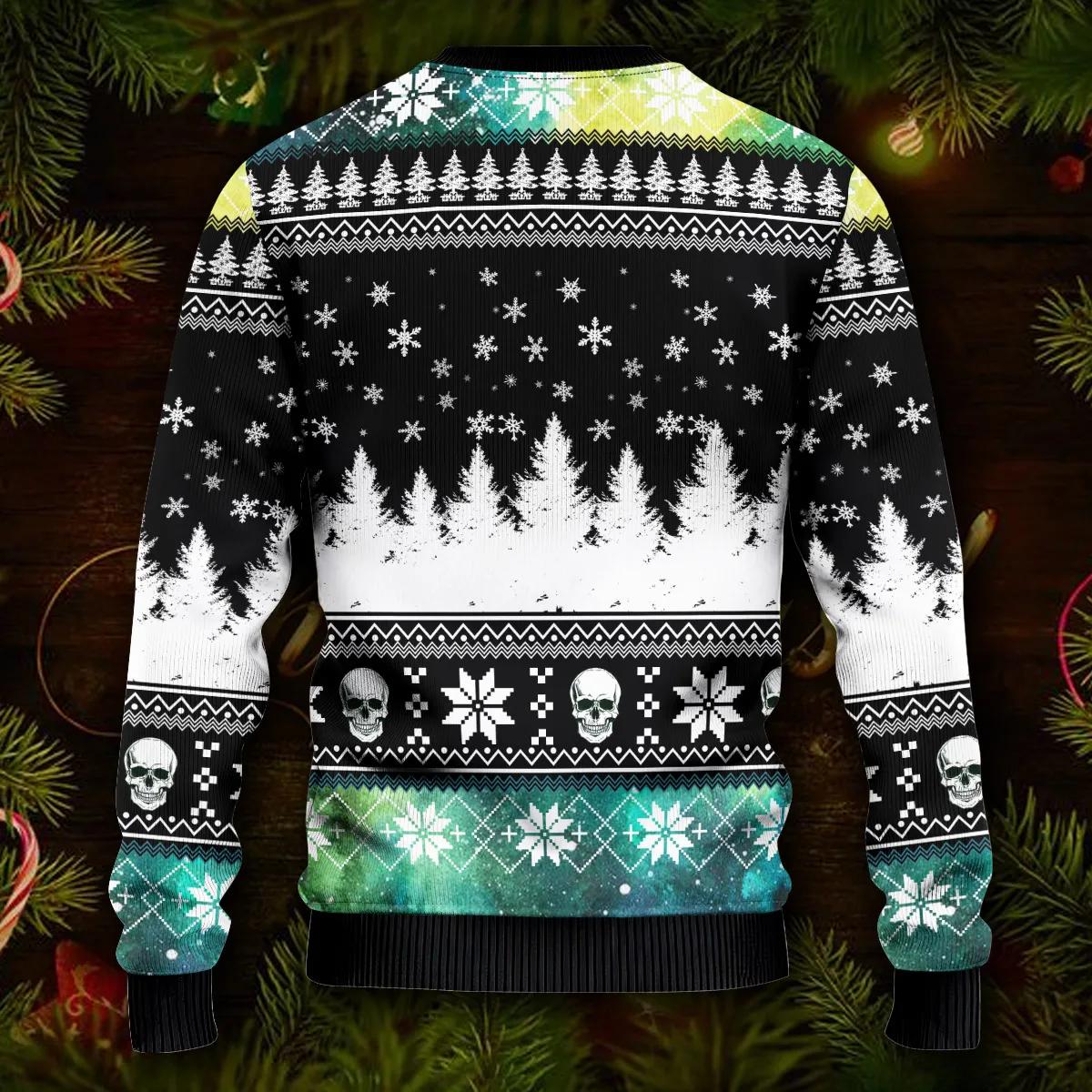 Native American Chief Christmas Pattern Skull Ugly Christmas Sweater Moonbestprint