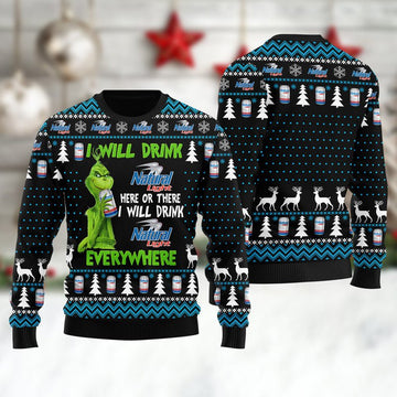 Natural Light Grinch Will Drink Everywhere Ugly Sweater – Moonbestprint