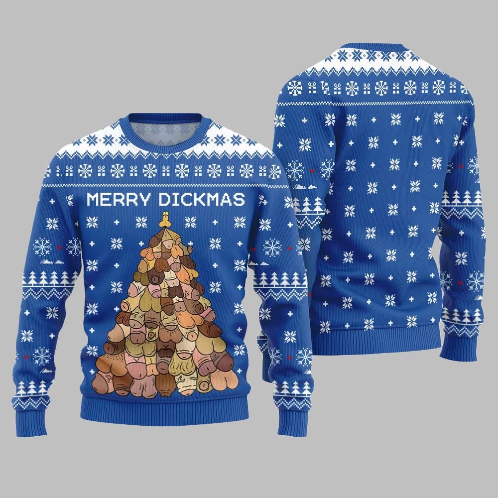 Naughty Funny Merry Dickmas Ugly Sweater Christmas 2026 - Moonbestprint