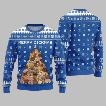 Naughty Funny Merry Dickmas Ugly Sweater Christmas 2026 - Moonbestprint