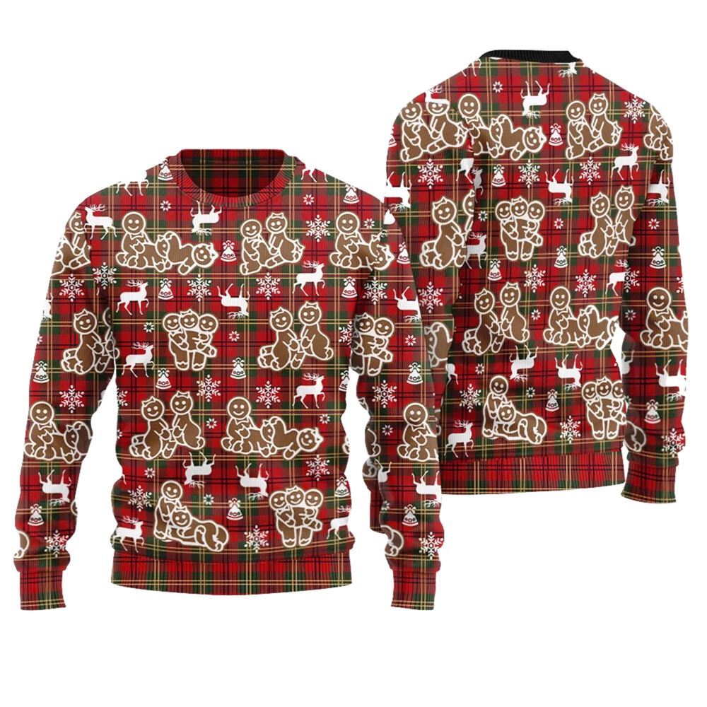 Naughty Gingerbread Ugly Christmas Sweater - Moonbestprint