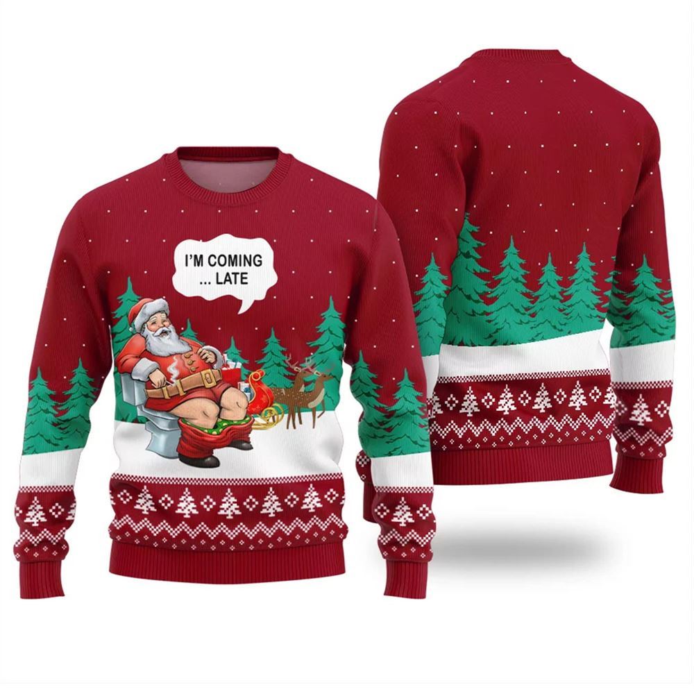 Naughty Santa Funny Christmas Sweater - Moonbestprint