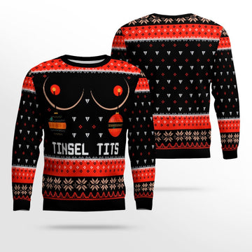 Naughty Tinsel Tits Ugly Christmas Sweater Black – Moonbestprint