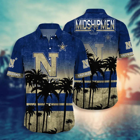 Navy Midshipmen Aloha Hawaiian Shirt, NCAA Hawaiian Shirt Moonbestprint