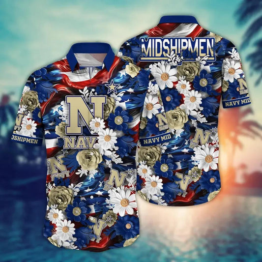 Navy Midshipmen NCAA Aloha Hawaiian Shirt 1, NCAA Hawaiian Shirt Moonbestprint