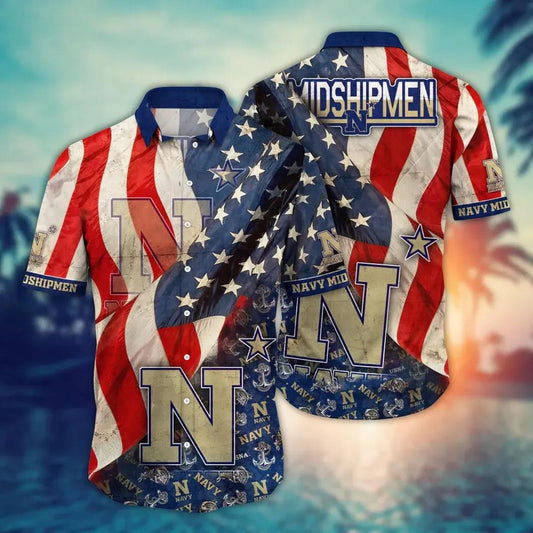 Navy Midshipmen NCAA Flower Aloha Hawaiian Shirt 11, NCAA Hawaiian Shirt Moonbestprint