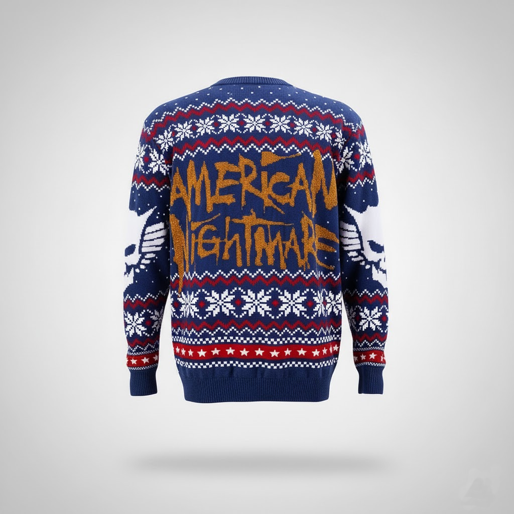 Navy-White Cody Rhodes American Nightmare Holiday Ugly Sweater 2025 – Moonbestprint