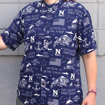 Go Navy Fan Pattern / Hawaiian Shirt – Moonbestprint
