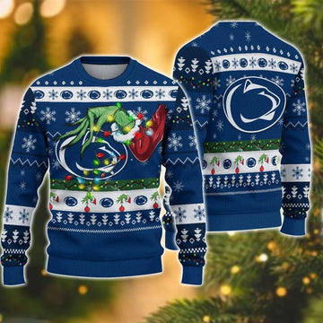 Ncaa Penn State Nittany Lions Grinch Ugly Christmas Sweater, NCAA Christmas Sweater Moonbestprint