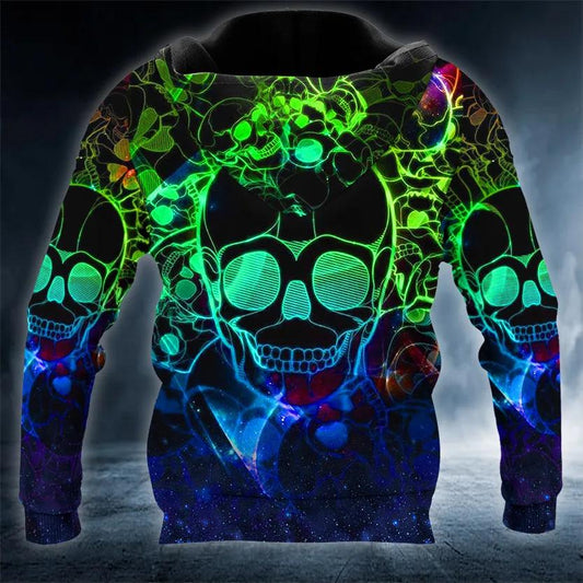 Neon Musical Skull 3D Hoodie Moonbestprint