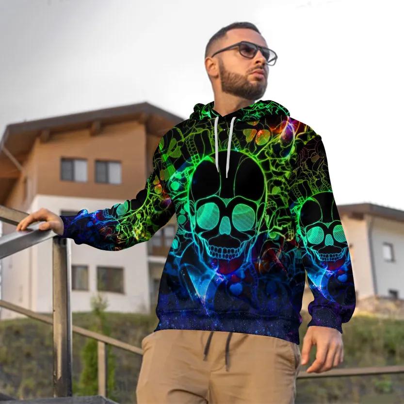 Neon Musical Skull 3D Hoodie Moonbestprint