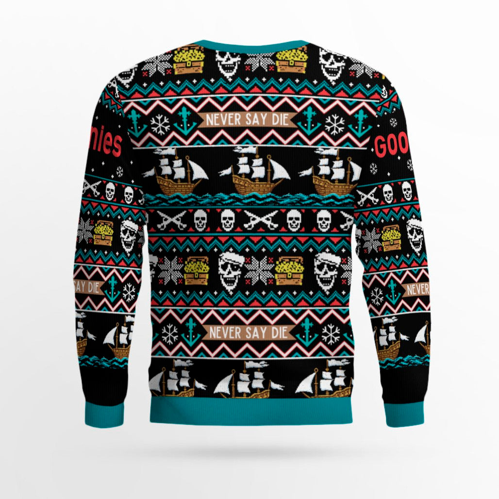 Never Say Die The Goonies Ugly Christmas Sweater 2025 – Moonbestprint