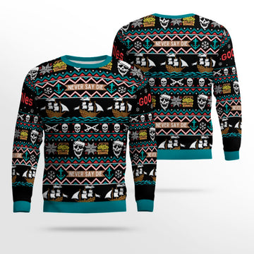 Never Say Die The Goonies Ugly Christmas Sweater 2025 – Moonbestprint